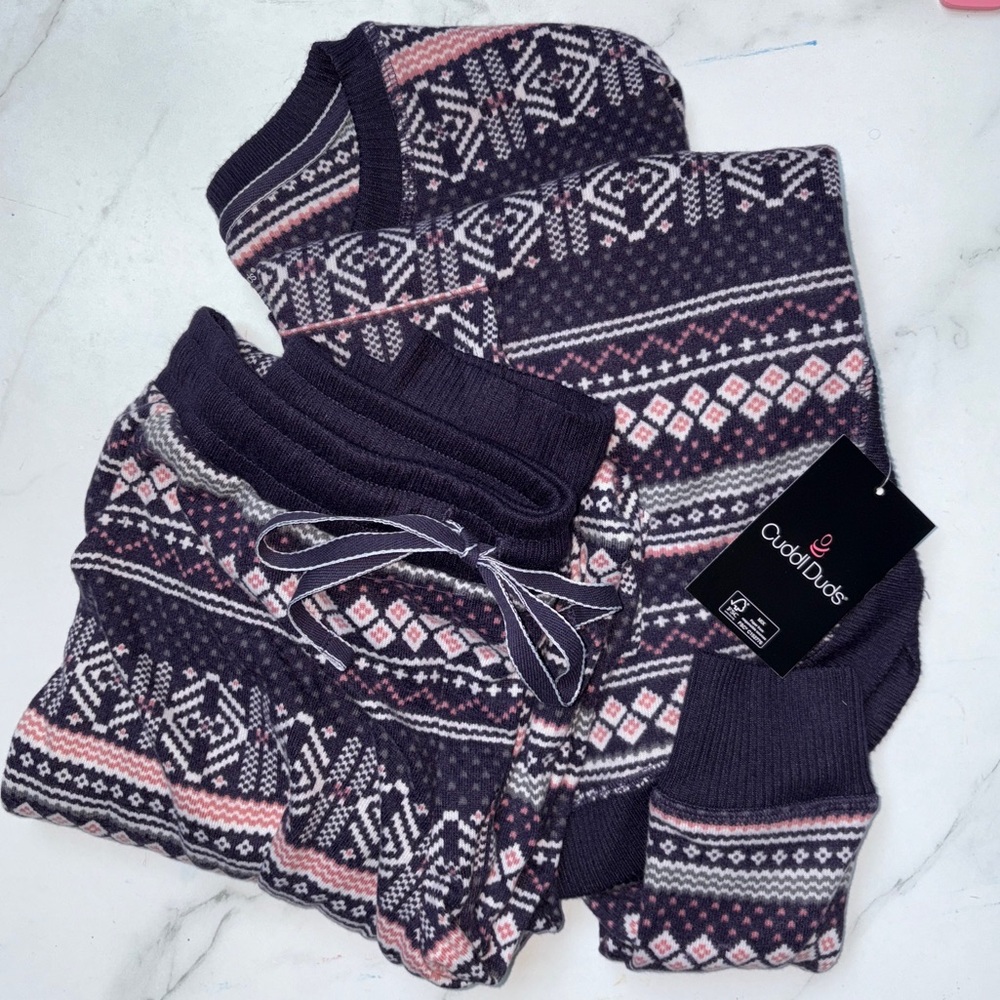 Cuddl Duds Matching Pajama Set NWT